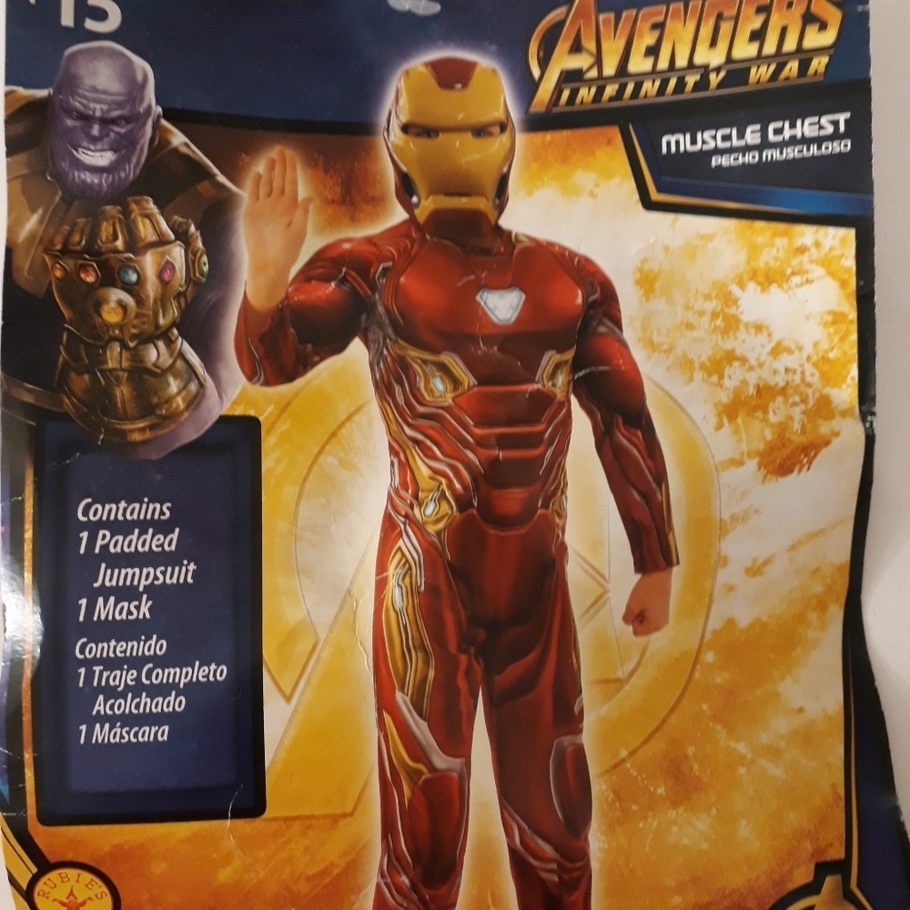 New Iron Man Avengers costume Size L 10-12